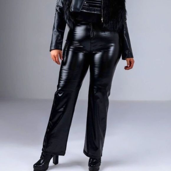 Miz Boot Cut Vegan Leather High Rise Stretch Pants 7 9 11 13 - Picture 14 of 14